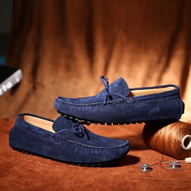 Men's Shoes Casual Suede Boat Shoes Black/Blue  