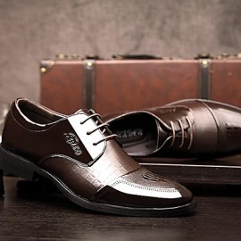 Men's Shoes   2016 New Style Hot Sale Office & Career / Casual Patent Leather Oxfords Black / Brown  