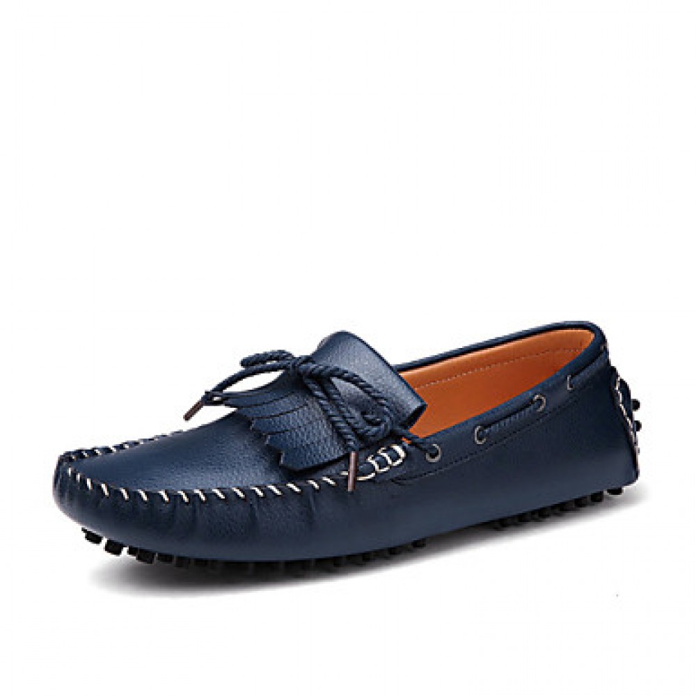 Men's Shoes / Casual Leather Boat Shoes Blue / Brown / White  