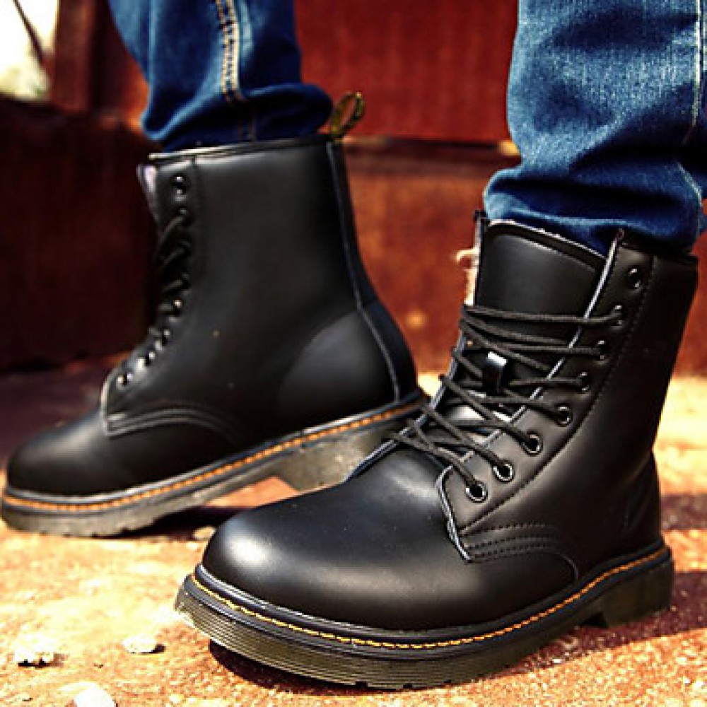 Shoes Outdoor / Office  Career / Casual Leather Boots Black  