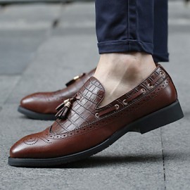 Casual Leather Loafers Black/Brown/Burgundy  