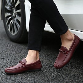 Office & Career / Casual Leather Loafers Black / Yellow / White / Burgundy  