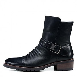 Shoes Wedding / Party  Evening / Casual Leather Boots Black  