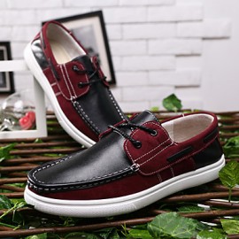 Men's Shoes Outdoor / Casual Nappa Leather / Leatherette Boat Shoes Black / Red / Burgundy  