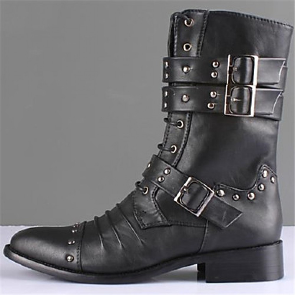 Shoes Casual Leather Boots Black  