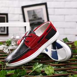 Men's Shoes Outdoor / Casual Nappa Leather / Leatherette Boat Shoes Black / Red / Burgundy  