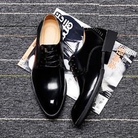 Men's Shoes   2016 New Style Hot Sale Party/Office/Casual Black/Burgundy Patent Leather Oxfords  