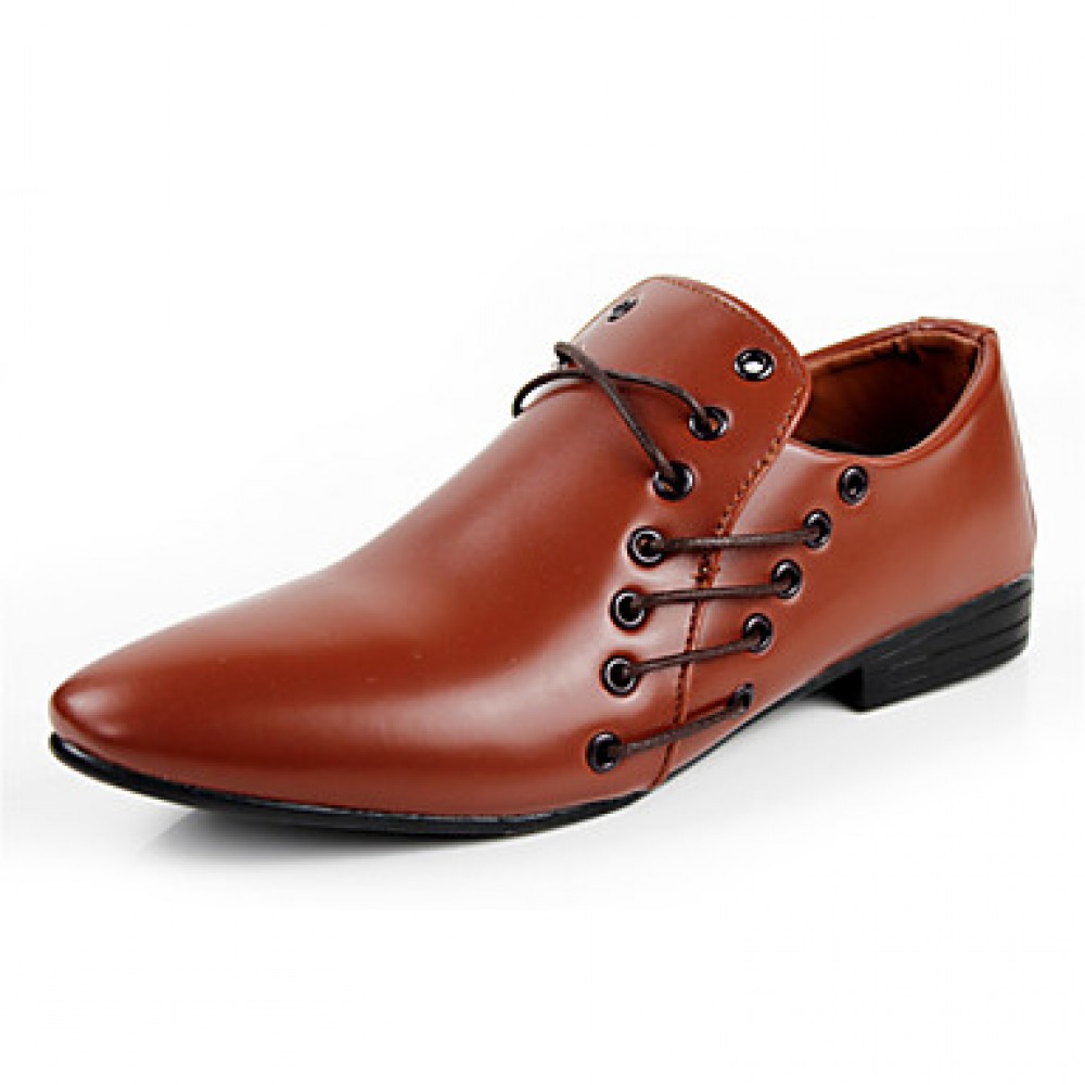 Men's Shoes Leatherette Dress / Party & Evening Oxfords Dress / Party & Evening Flat Heel Black / Brown / White  