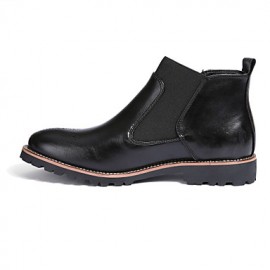 Shoes Leather Office  Career / Casual Boots Office  Career / Casual Low Heel Split Joint Black / Brown / Burgundy  