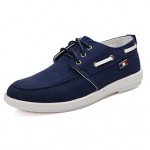 Men's Shoes Casual Fabric Boat Shoes Blue/White  