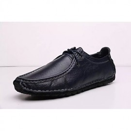 Men's Shoes Casual Leather Oxfords Black/Blue/Brown  