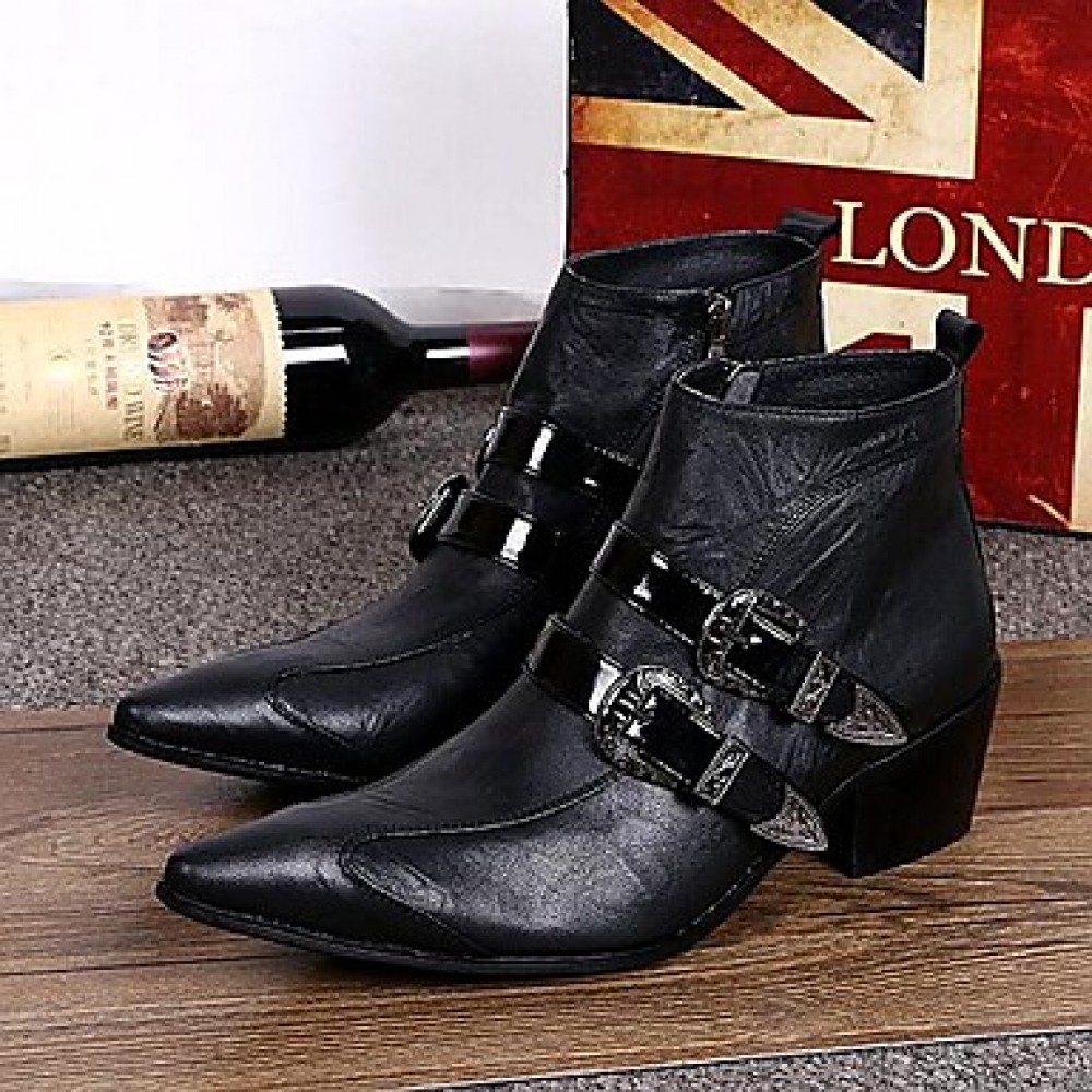 Shoes   Limited Edition Pure Handmade Outdoor / Party  Evening Leather Fashion Boots Black  