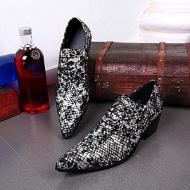 Men's Shoes   Limited Edition Pure Handmade Wedding/Party & Evening Leather Oxfords Black/Wine  