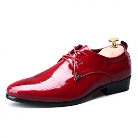 Men's Shoes Office & Career/Party & Evening/Casual Fashion Patent Leather Oxfords Shoes Black/Red 38-43  