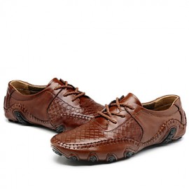 Men's Shoes Casual Leather Oxfords Black / Brown  