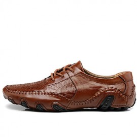 Men's Shoes Casual Leather Oxfords Black / Brown  