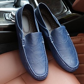 Men's Shoes Office / Casual Style Leather Boat Shoes Men Fashion Driving Shoes Black / Blue / White  