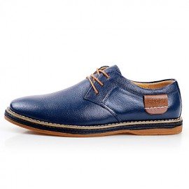 Men's Shoes Outdoor / Office & Career / Athletic / Casual Leather Oxfords Black / Blue / Brown  