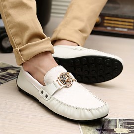 Casual/Office & Career/Drive Fashion PU Leather Shoes Slip-on Woven Shoes Black/White/Bule 39-44  