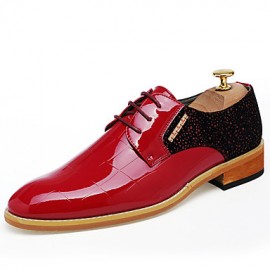 Men's Shoes Office & Career/Party & Evening/Casual Fashion Woven Patent Leather Oxfords Shoes Black/Red 38-43  