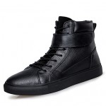 Shoes Casual Leather Boots Black / Brown  