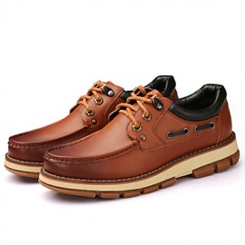 Men's Shoes Outdoor / Athletic / Casual Leather Boat Shoes Black / Brown  