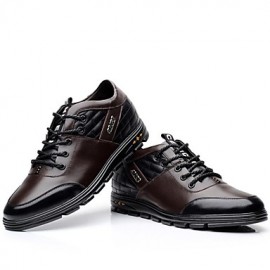 Men's Shoes Leather Office & Career / Casual Oxfords Office & Career / Casual Flat Heel Lace-up Black / Brown  