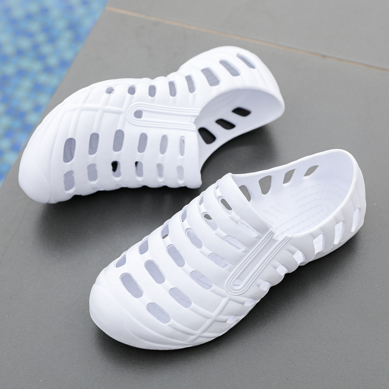 Men Fashion Solid Color Hollow Non-Slip Sandals