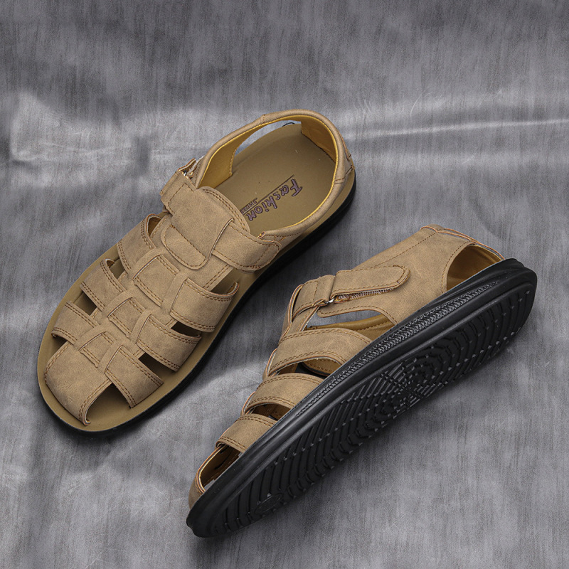 Men Casual Breathable Lightweight Pu Non-Slip Sandals