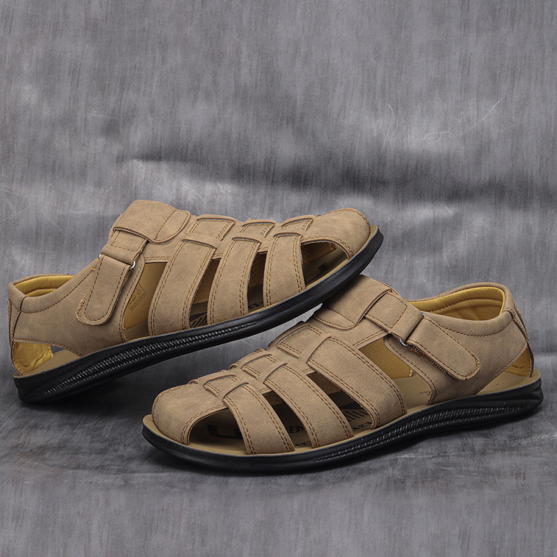 Men Casual Breathable Lightweight Pu Non-Slip Sandals