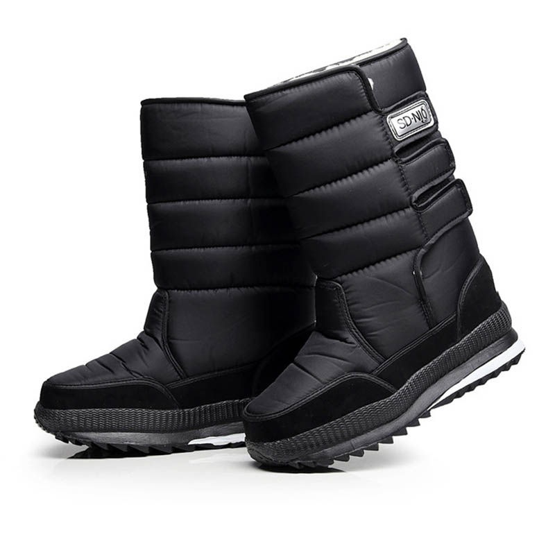 Men Autumn Winter Fashion Casual Solid Color Slip On Zipper Flats Platform Shoes Snow Ankle Boots