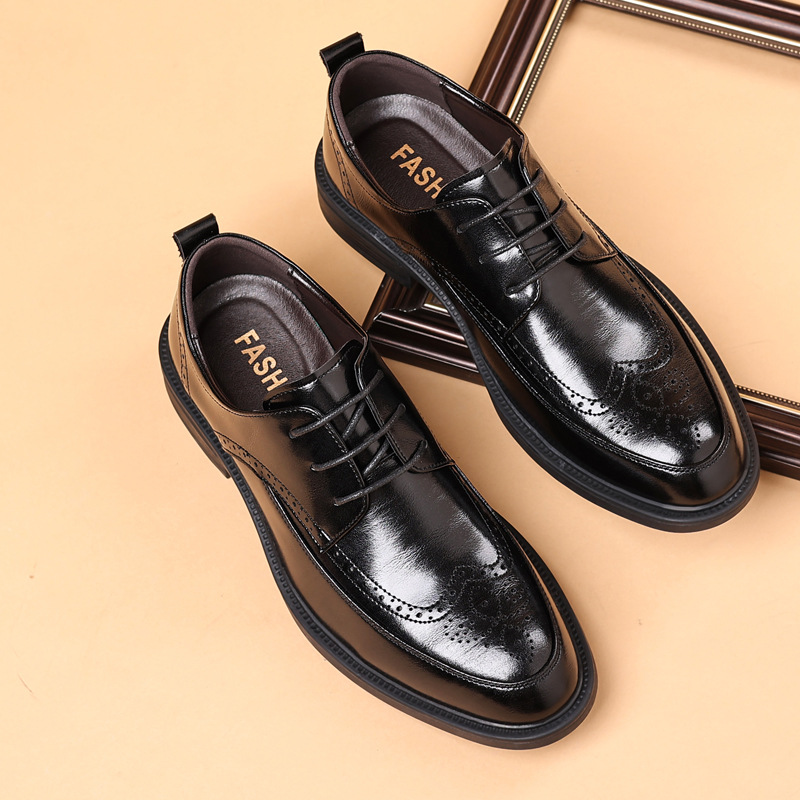 Men Fashion Business British Style Lace-Up Leather Shoes