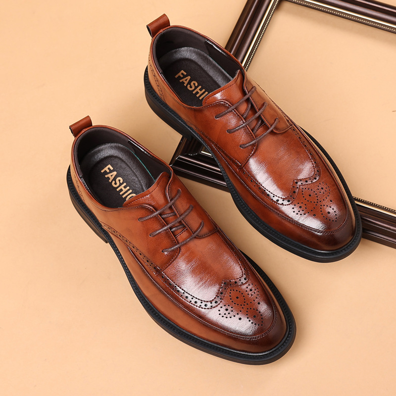 Men Fashion Business British Style Lace-Up Leather Shoes