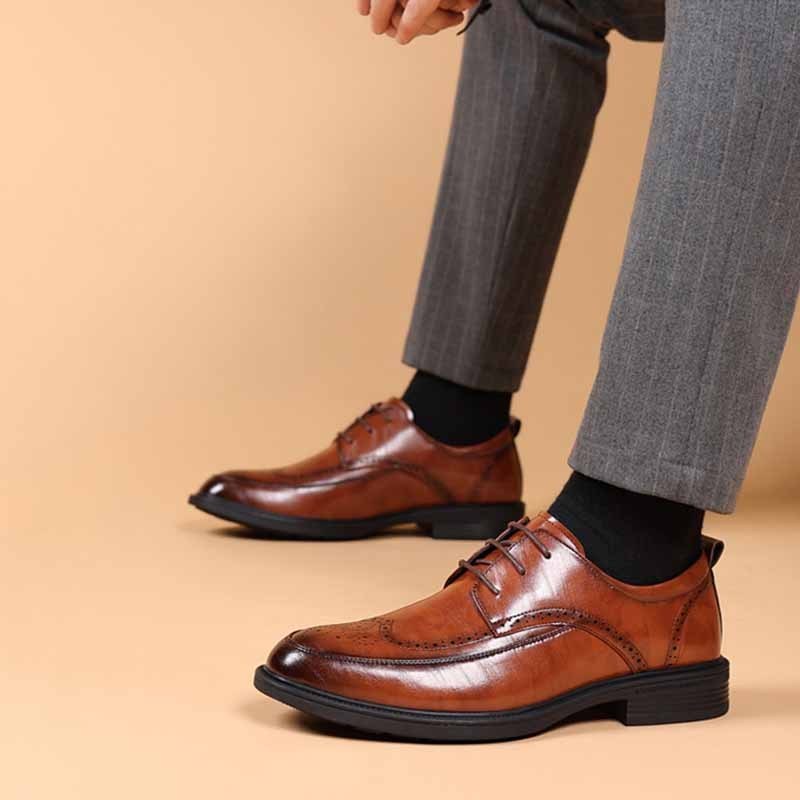 Men Fashion Business British Style Lace-Up Leather Shoes