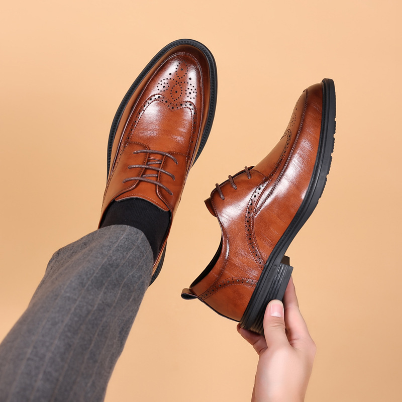 Men Fashion Business British Style Lace-Up Leather Shoes