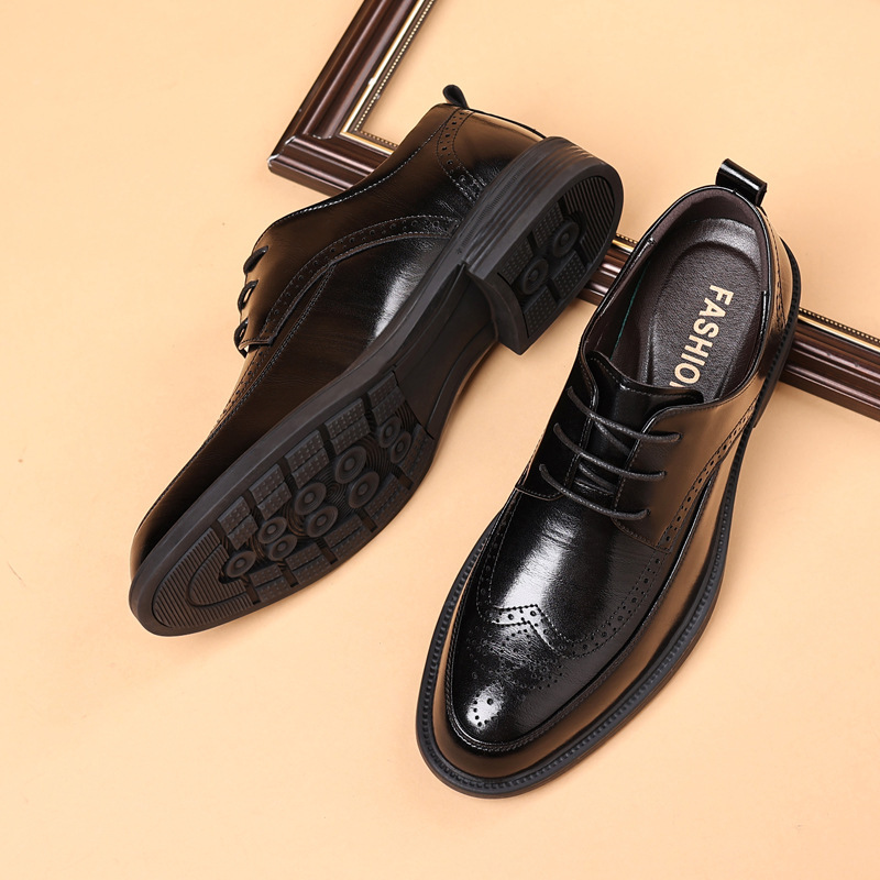 Men Fashion Business British Style Lace-Up Leather Shoes