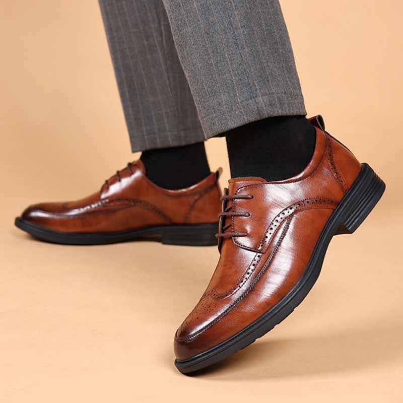 Men Fashion Business British Style Lace-Up Leather Shoes