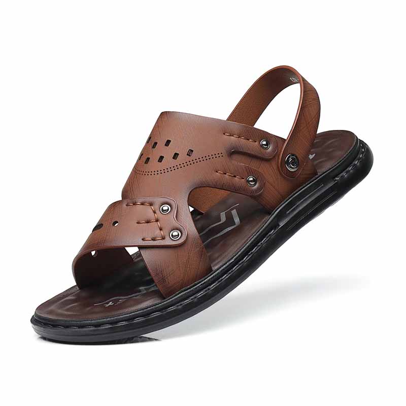 Men Summer Fashion Leisure Vacation Crocodile Flat Sandals