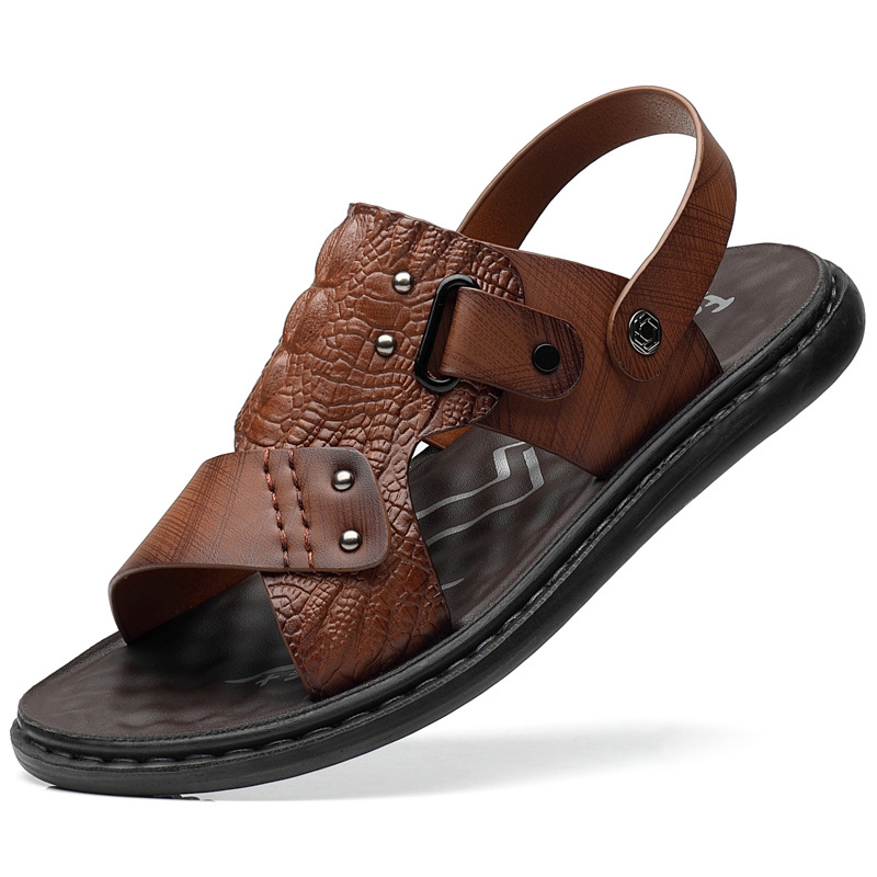 Men Summer Fashion Leisure Vacation Crocodile Flat Sandals