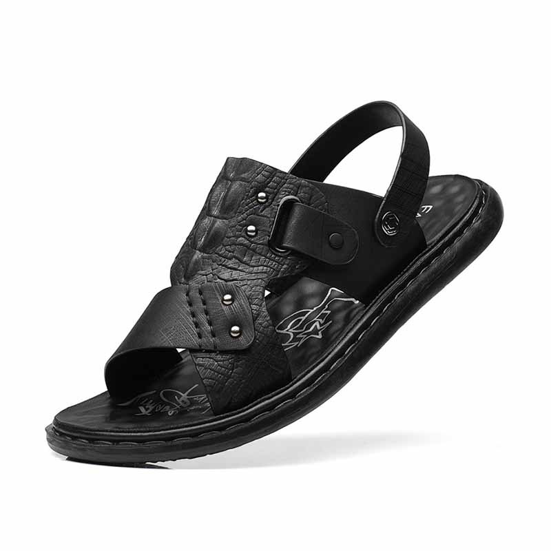 Men Summer Fashion Leisure Vacation Crocodile Flat Sandals