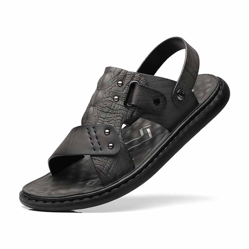 Men Summer Fashion Leisure Vacation Crocodile Flat Sandals