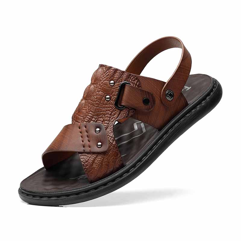 Men Summer Fashion Leisure Vacation Crocodile Flat Sandals