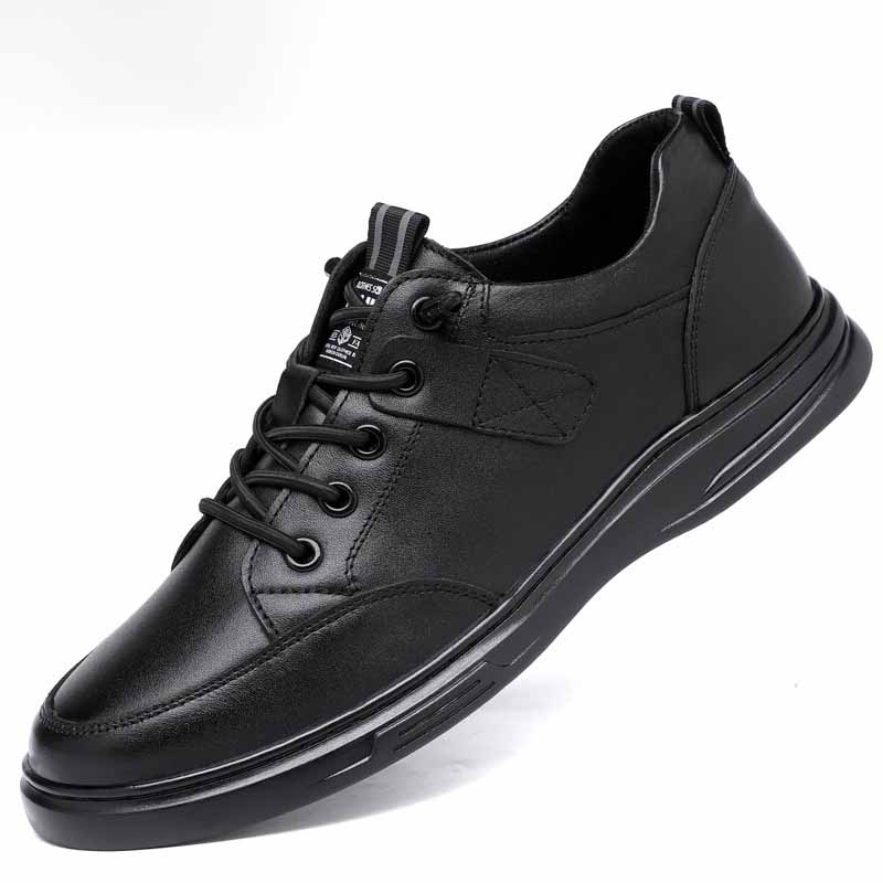 Men Spring Autumn Fashion Casual Lace-Up Flat Leather Shoes