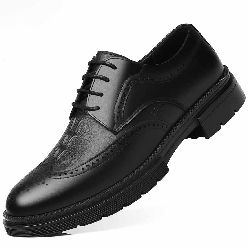 Men Spring Autumn Fashion Casual Lace-Up Flat Leather Shoes