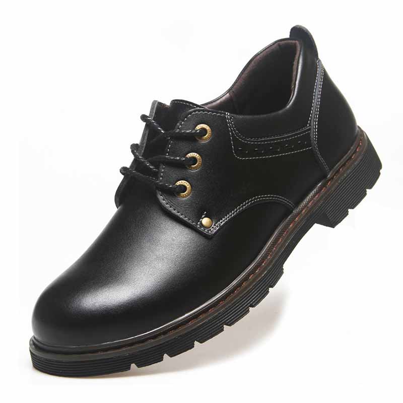 Men Fashion Casual British Style Round-Toe Lace-Up Low Heel Low Top Boots