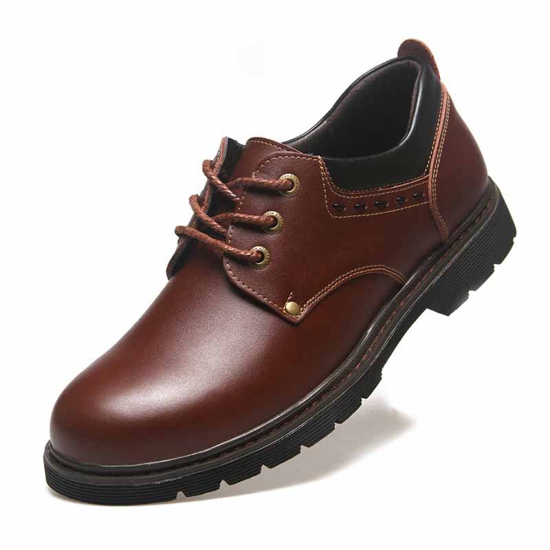 Men Fashion Casual British Style Round-Toe Lace-Up Low Heel Low Top Boots