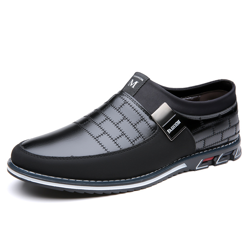 Plus Size Men Fashion Contrast Leather Shoes