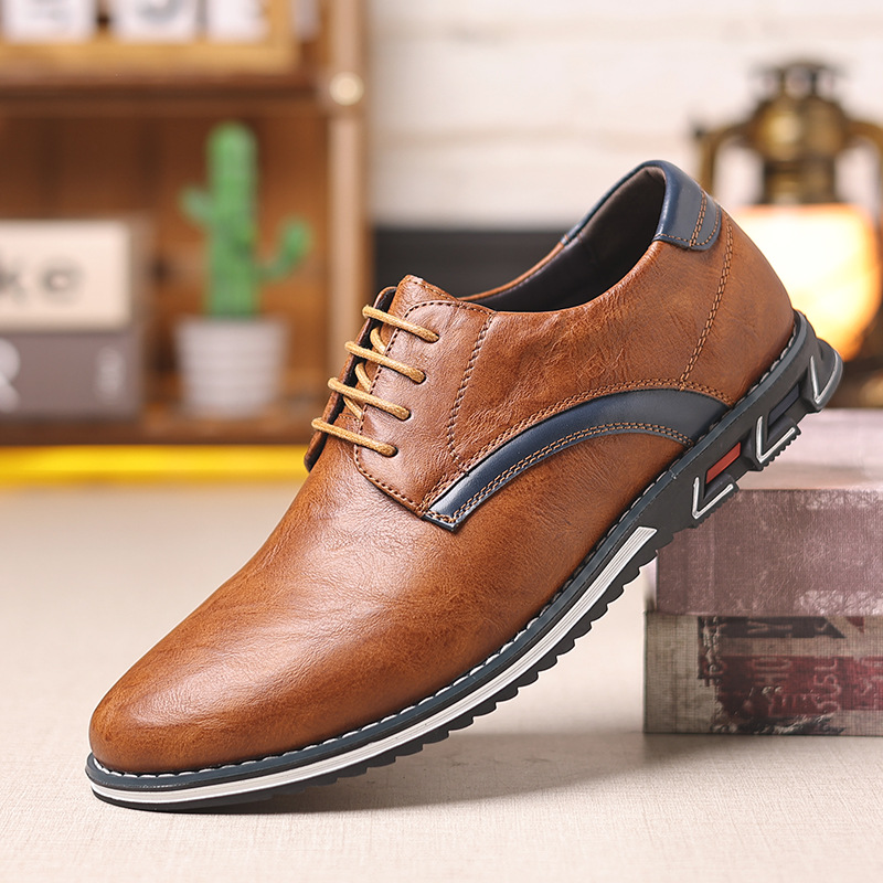 Plus Size Men Retro Casual Leather Shoes