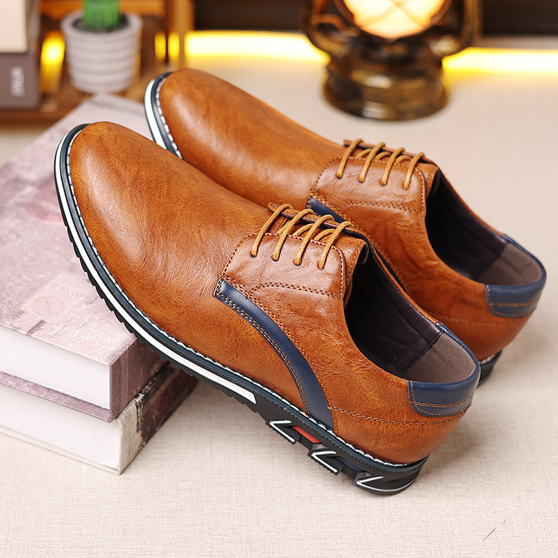 Plus Size Men Retro Casual Leather Shoes