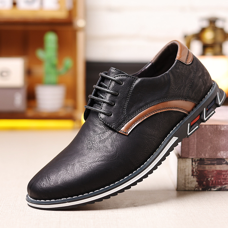 Plus Size Men Retro Casual Leather Shoes